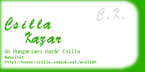 csilla kazar business card